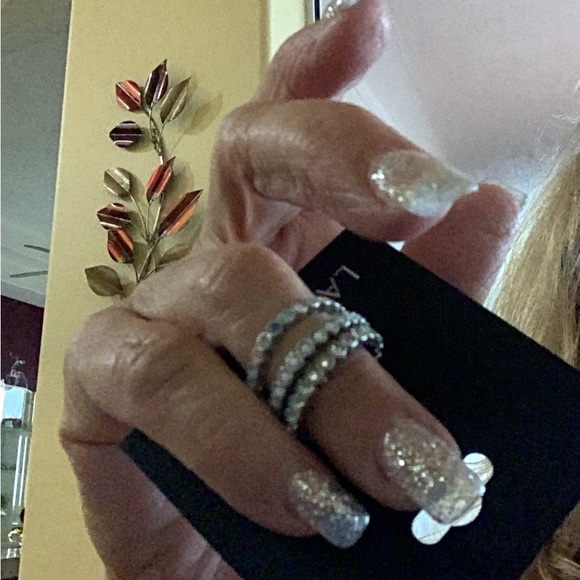 Lane Bryant rings set of 3 solid white and the other one is multicolor s… - Picture 5 of 10